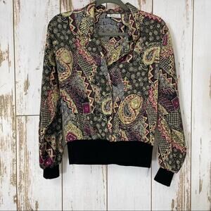 Notations, Vintage Silky Faux Wrap Blouse. Similar to a size Large.